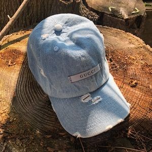 Gucci Distressed Dad Hat ‘Blue Cover’ unisex
